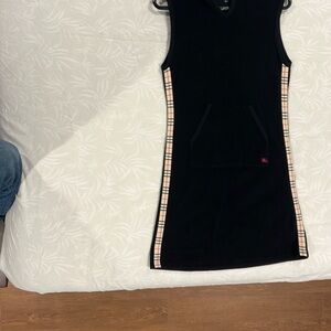 Burberry Black Sleeveless Dress with Plaid Accents